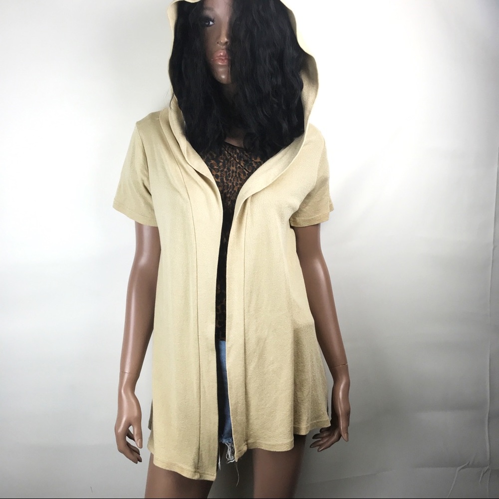 Michael Stars Open Front Hooded Cardigan